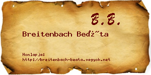 Breitenbach Beáta névjegykártya
